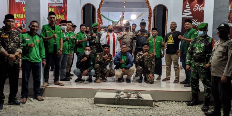 Pastikan Perayaan Ibadah Natal Aman, GP Ansor Bolsel Turun Pengamanan di Gereja