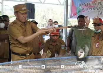 Bupati Hadiri Panen Perdana Budidaya Ikan Nila Sistem Bioflok di Desa Popodu