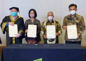 Seriusi Triple Helix, Wabup Bolmut Teken MoA Bersama KementrianPPN/Bappenas, Unsrat dan CQU Australia