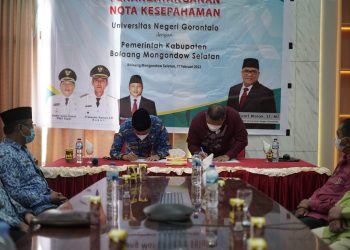 Majukan SDM, Bupati Bolsel Teken MoU Dengan Rektor UNG