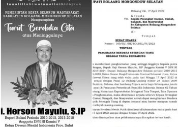 Tiga Hari Warga Bolsel Kibarkan Bendera Setengah Tiang