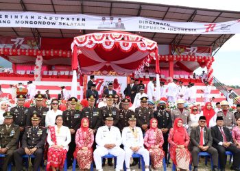 Peringati HUT RI ke-77, Pemkab Bolsel Gelar Upacara Pengibaran dan Penurunan Bendera Merah Putih
