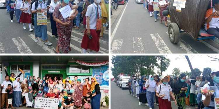 Ikut Pawai Pembangunan, Puskesmas Bintauna Tampil Dengan Ragam Fashion