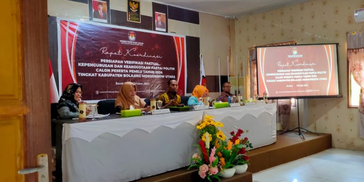 Jelang Verifikasi Faktual, KPU Bolmut Gelar Rakor Bersama Parpol Calon Peserta Pemilu 2024