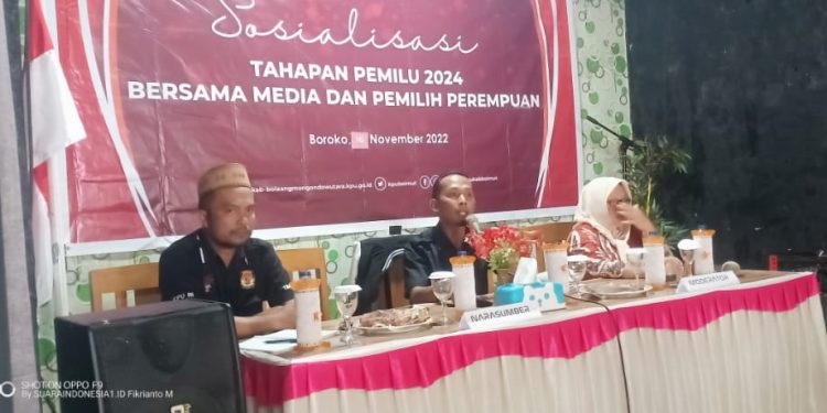 Gelar Sosialisasi Tahapan Pemilu 2024,KPU Bolmut Gandeng Organisasi Perempuan dan Media