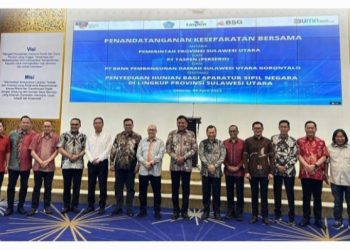 Bupati Iskandar Kamaru Hadiri Penandatanganan MoU Pemprov Sulut dengan PT Taspen