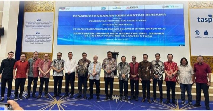 Bupati Iskandar Kamaru Hadiri Penandatanganan MoU Pemprov Sulut dengan PT Taspen