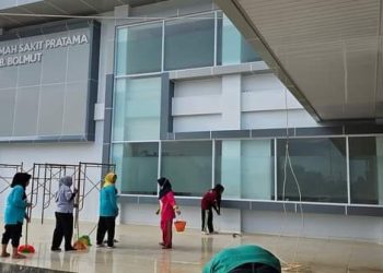 Pemerintah Kecamatan Bintauna Bersama Kades Kerja Bakti di RSP Bolmut