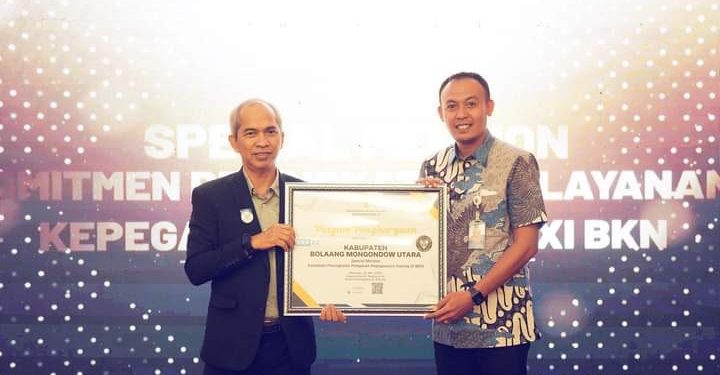 Pemkab Bolmut Raih BKN Award 2023 Kategori Spesial mention