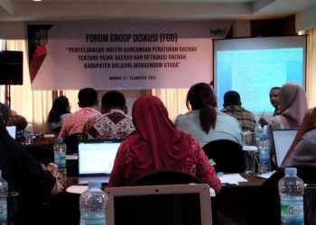 Pansus I DPRD Bolmut Ikut FGD Penyelarasan Materi Ranperda Pajak Daerah dan Retribusi Daerah