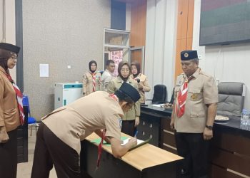 Ali Dumbela Resmi Dilantik Sebagai Ketua Majelis Pembimbing Saka Bhakti Husada Kwarcab Bolmut Periode 2023-2025