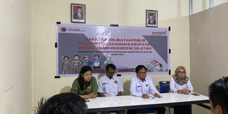 Dalam Rapat Keterlibatan Publik, Kakan BPN Bolsel Paparkan Capaian Kerja Tahun 2023