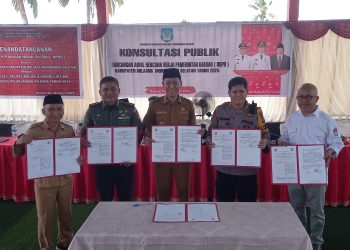 Bersama KPU, Kapolres dan Dandim 1303 Bolmong, Bupati Iskandar Kamaru Teken NPHD Pilkada 2024