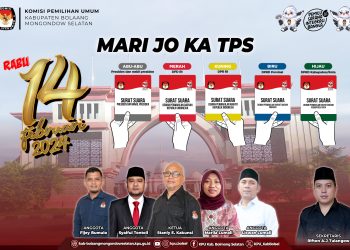 KPU Bolsel Ajak Masyarakat Mari Jo Datang Ka TPS Rabu 14 Februari 2024