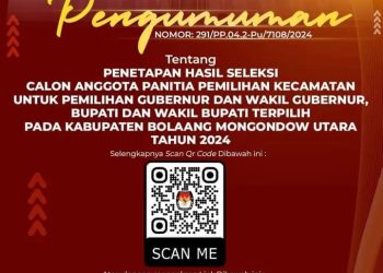 KPU Bolmut Umumkan Hasil Seleksi PPK Pilkada 2024, Berikut Daftar Namanya