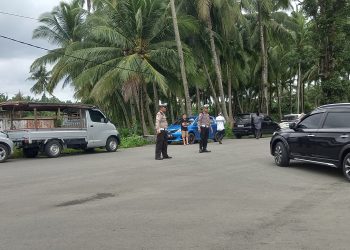 Sukseskan Pelaksanaan Tabligh Akbar, Satlantas Polres Bolsel Lakukan Pengaturan Jalur Lalulintas
