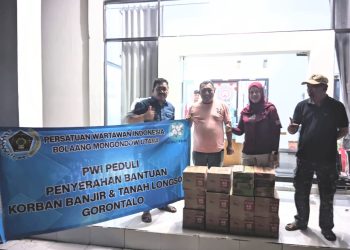 PWI Bolmut Salurkan Bantuan Korban Bencana Alam di Gorontalo