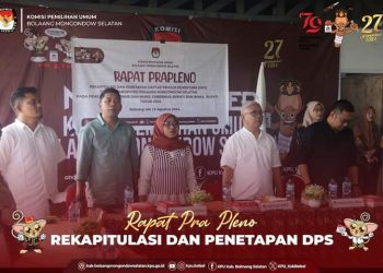 KPU Bolsel Tetapkan 52.924 DPS untuk Pilkada Bolsel 2024