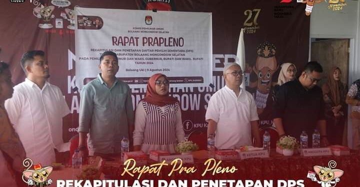 KPU Bolsel Tetapkan 52.924 DPS untuk Pilkada Bolsel 2024