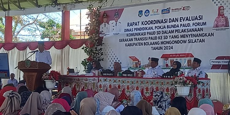 Dihadiri Bupati dan Wabup, Dikbud Bolsel Gelar Rakor dan Evaluasi Pelaksanaan Transisi PAUD ke SD