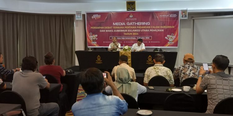 Jelang Debat Kandidat Cagub-Cawagub, KPU Sulut Gelar Media Gathering