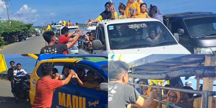 Luar Biasa! Pendukung Pasangan IDEAL Bagikan Air Mineral ke Pendukung MADU