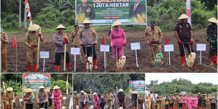 Dukung Asta Cita Program Ketahanan Pangan, Polres Bolsel Gelar Penanaman Jagung