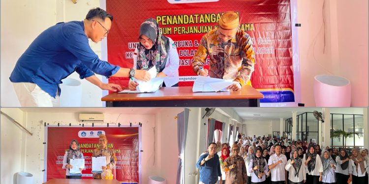 Disdikbud Bolsel Bersama UT Gorontalo Laksanakan Penandatanganan Adendum Kerjasama