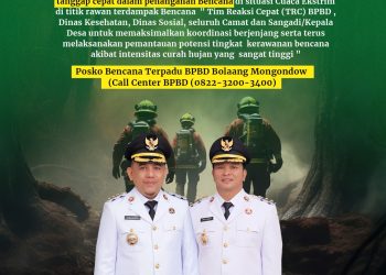 Bupati Bolmong Instruksikan Jajarannya Tanggap Bencana