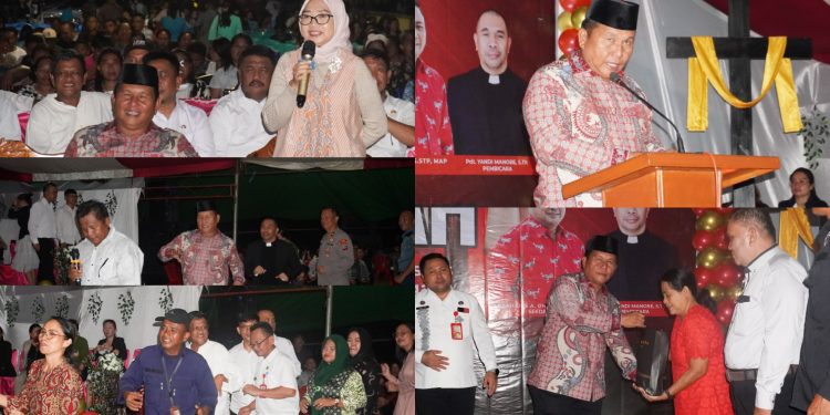 Wabup Deddy Abdul Hamid Hadiri Ibadah Persayaan Paskah di Desa Dumagin A