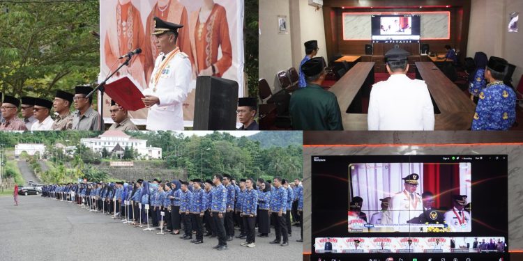 Kenakan PDU, Bupati Bolsel Irup Peringatan Hari OTDA ke-29 dan Kartini ke-61 Tahun