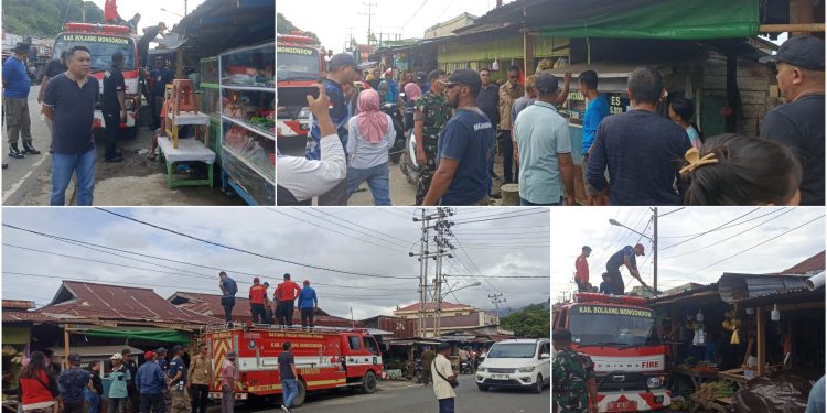 Bersama Warga Satpol-PP Bolmong Tertibkan Lapak Liar di Pasar Inobonto