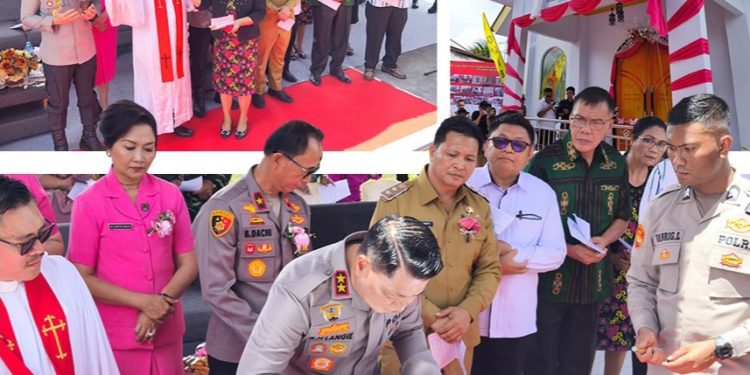 Dampingi Kapolda Sulut, Wabup Dony Hadiri Peresmian Gereja di Polres Bolmong