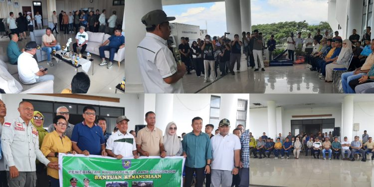 Bentuk Solidaritas, Pemkab Bolmong Serahkan Bantuan Kemanusiaan Kepada Pemkab Boltim