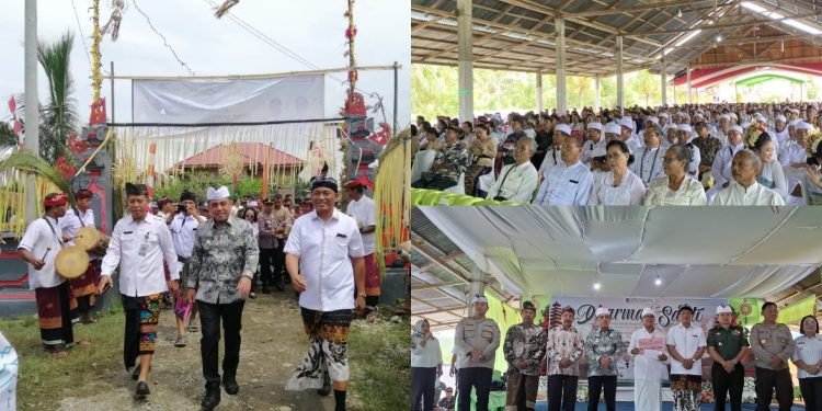 Hadiri Perayaan Dharma Santi, Bupati Yusra Serakan Bantuan Rp 450 Juta