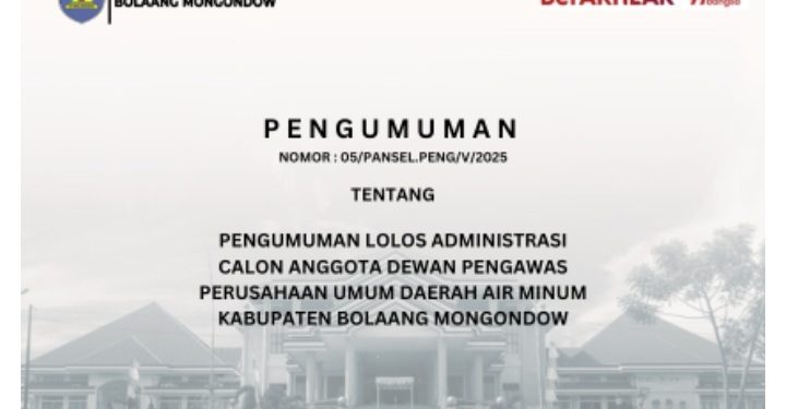 Berikut Nama-nama Calon Dewan Pengawas Perumda Air Minum yang Lolos Seleksi Administrasi