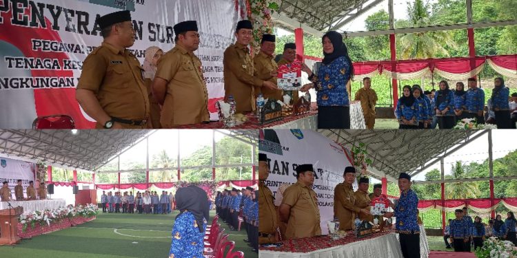 Bupati dan Wabup Bolsel Serahkan SK 105 PPPK Tahun Anggran 2024