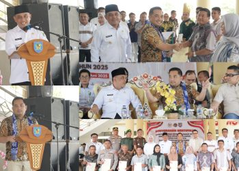 Bersama Ketua Komisi II DPR-RI, Bupati Bolmong Serahkan Sertifikat Tanah Program PTSL