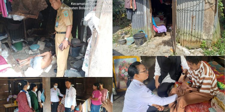 Gercap Dinkes Bolmong Evakuasi Lansia Terlantar di Desa Mopugad Utara Dua Saat Gelar Pelayanan Door To Door