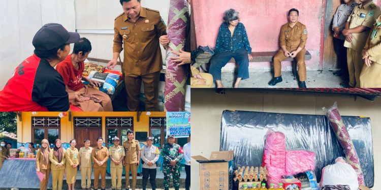 Wabup Bolmong Serahkan Bansos untuk Dua Lansia Terlantar di Kecamatan Domoga Utara