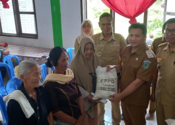 Serentak Digelar di Enam Desa, Wabup Dony Salurkan Beras CPPD di Desa Siniyung
