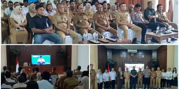 Bupati Yusra Alhabsyi Ikuti Peluncuran Kelembagaan 80.000 Kopdes Merah Putih Secara Virtual
