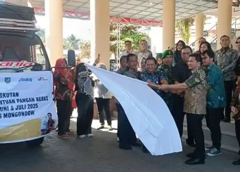 Dilepas oleh Wabup, Pemkab Bolmong Distribusikan 315,680 Kilogram Beras CPP untuk 15.784 KK