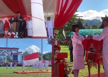 Dipimpin oleh Bupati, Upacara Peringatan HUT ke-80 RI Berjalan Khidmat