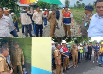 Bupati Yusra Tinjau Pekerjaan Jalan dan SANIMAS di Wilayah Dumoga Tenggara dan Utara