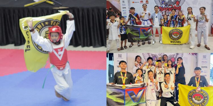 Atlet Taekwondo Bolsel Sabet 6 Medali Emas di Ajang Piala Gubernur Sulut 2025