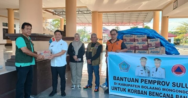 Diterima oleh Wabup Dony Lumenta, Pemprov Sulut Salurkan Bantuan untuk Korban Banjir di Bolmong