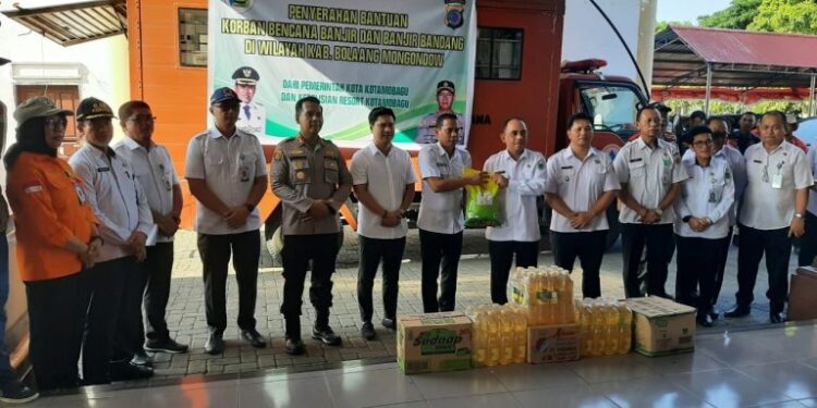 Pemkab Bolmong Terima Bantuan Kemanusiaan dari Pemkot Kotamobagu