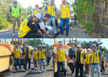 Bupati Bersama Kadis PUTR Bolmut Tinjau Proyek Infrastruktur Jalan di Kecamatan Pinogaluman