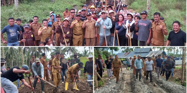 Bupati Yusra Alhabsyi Tinjau Program Padat Karya Pembangunan Jalan Tani di Desa Tapadaka Satu dan Doloduo Dua